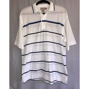 Cutter and Buck Men's M White Short Sleeve Polo Sporty Activewear 100% Cotton